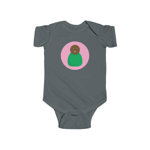 Green Peg Doll (Dark Skin Tone) Infant Fine Jersey Bodysuit