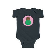 Load image into Gallery viewer, Green Peg Doll (Dark Skin Tone) Infant Fine Jersey Bodysuit
